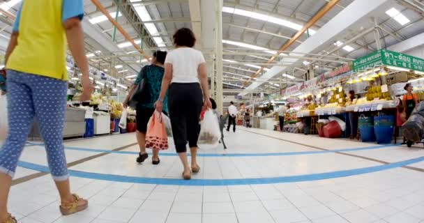 Bangkok Tailandia Noviembre 2015 Vista Interior Del Mercado Tor Kor — Vídeos de Stock