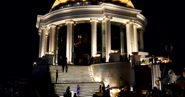 Bangkok Thaiföld November 2015 Panorámás Kilátást Nyújtó Bangkok Scirocco Sky — Stock videók