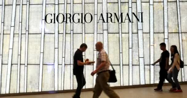 Hong Kong China Novembro 2015 Giorgio Armani Janela Loja Armani — Vídeo de Stock