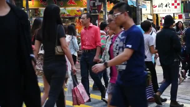 2015年11月22日 香港の通りに群衆 — ストック動画