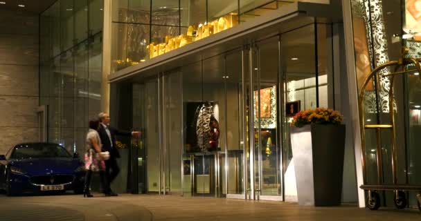 Hong Kong China Circa November 2015 Entrada Ritz Carlton Hotel — Vídeo de Stock