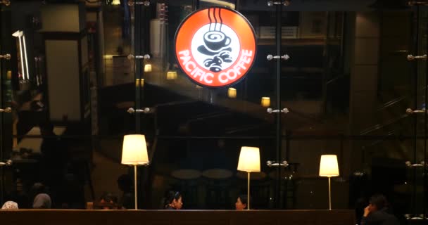 Hong Kong Kasım 2015 Pasifik Kahve Dükkanı Pacific Coffee Hong — Stok video