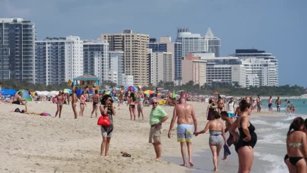 Miami Beach Verenigde Staten Maart 2016 South Beach Vol Met — Stockvideo