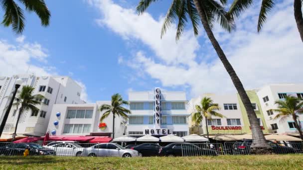 Miami Usa March 2016 Famous Ocean Drive Avenue Miami Beach — Stock Video