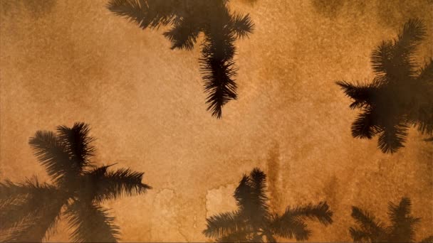移动棕榈叶风 复古色调 — 图库视频影像
