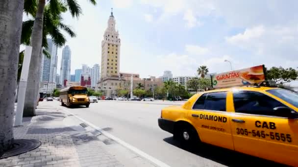 Miami Beach Usa Mars 2016 Trafik Downtown Miami — Stockvideo