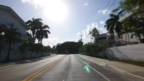Aufnahmen Von Tropischen Stadtansichten Aus Fahrendem Auto — Stockvideo