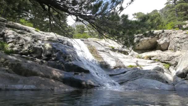 Malerischer Blick Auf Schnelle Strömung Tropischer Wasserfall Felsiger Landschaft Bei — Stockvideo