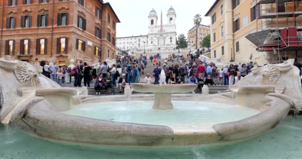 Roma Itália Circa Outubro 2016 Turistas Piazza Spagna Com Passos — Vídeo de Stock