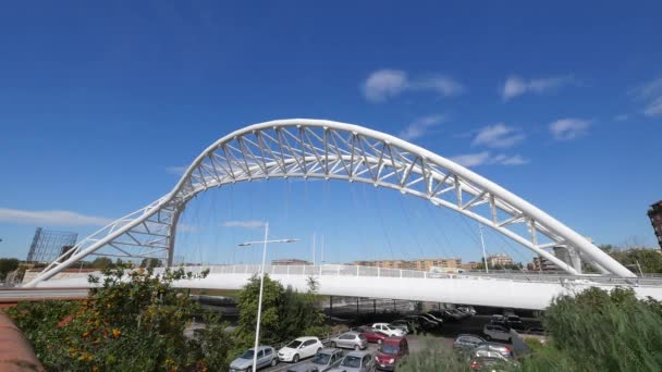 Rome Italy Circa October 2016 Ostiense Bridge Garbatella Bridge Opened — Stock Video