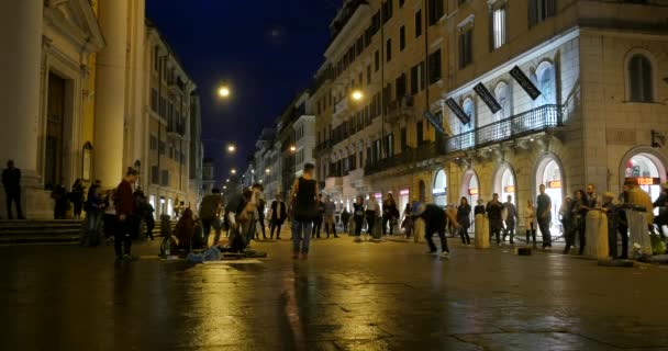 Rome Italy Circa October 2016 Footage City Night — Vídeo de Stock