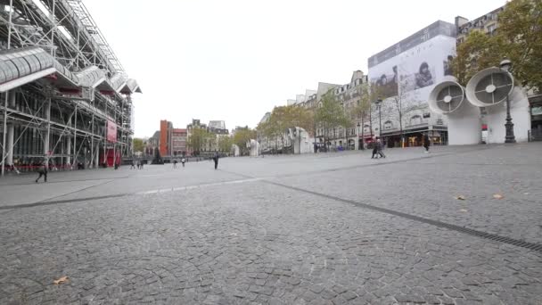 París Francia Circa Noviembre 2016 Centro Georges Pompidou Fachada Estructura — Vídeo de stock