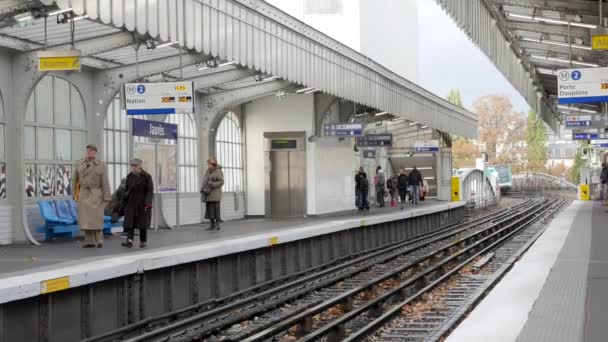 Paris França Maio 2014 Estação Metro Metrô Paris Sistema Trânsito — Vídeo de Stock