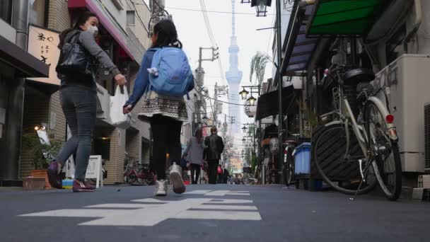 Yer Işareti Skytree Kulesi Içinde Belgili Tanımlık Geçmiş Japonya Nın — Stok video