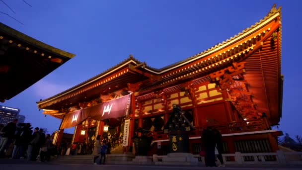 Tokyo Japon Circa Mars 2017 Temple Senso Coucher Soleil Temple — Video