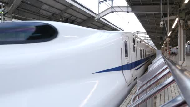 Kyoto Japón Circa Marzo 2017 Shinkansen Bullet Train Sale Estación — Vídeos de Stock