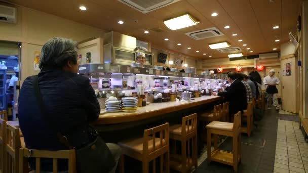 Kyoto Giappone Circa Marzo 2017 Tradizionale Ristorante Giapponese Vista Interna — Video Stock