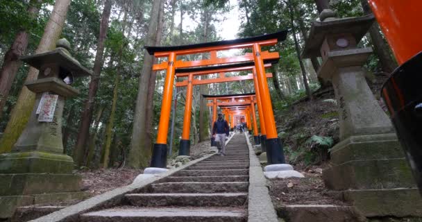 Personnes Descendant Les Escaliers Sous Des Arcs Asiatiques Authentiques — Video