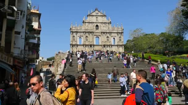 Macau China Circa Noviembre 2015 Las Ruinas Catedral San Pablo — Vídeo de stock