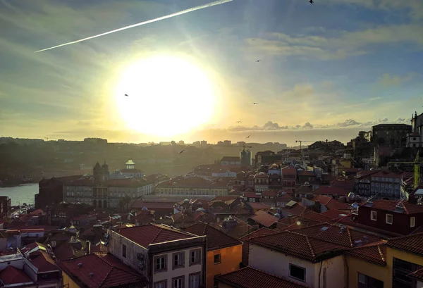 Porto Portugal Ciudad Vieja Skyline Desde Otro Lado Del Río — Foto de Stock