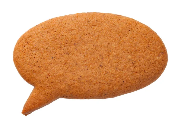 Piernika Cookie Bańka Mowy Białym Tle Widok Góry — Zdjęcie stockowe