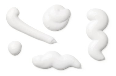 Beyaz arka plan üzerinde izole diş macunu. Üstten görünüm