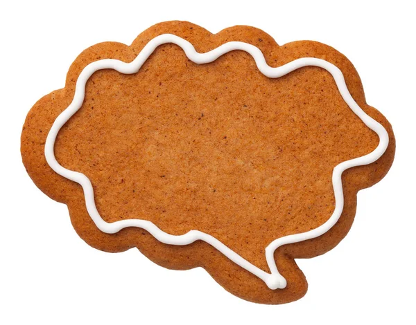 Piernika Cookie Chmura Mowy Białym Tle Widok Góry — Zdjęcie stockowe
