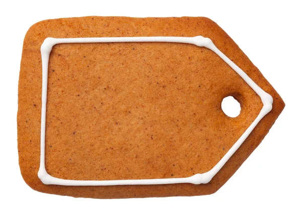 Piernika Cookie Etykiety Białym Tle Widok Góry — Zdjęcie stockowe