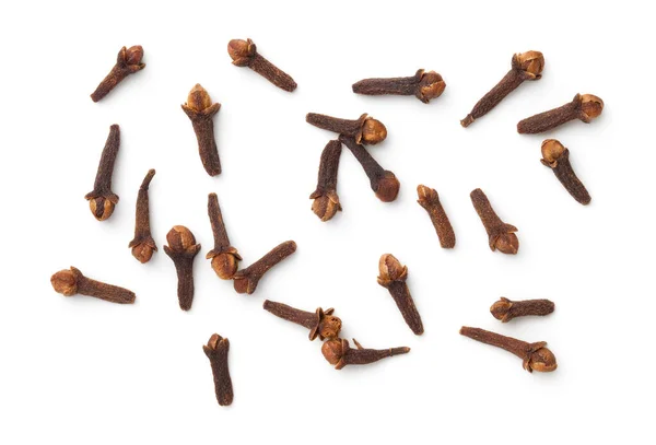 Dried Cloves Spice Isolated White Background Top View — Stock Photo, Image