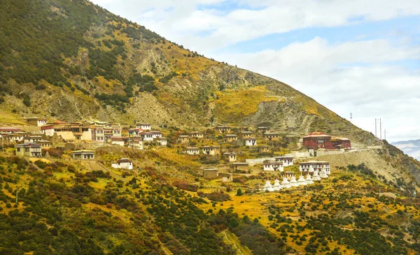 Daocheng 중국의 시골에서 티베트 하우스 — 스톡 사진