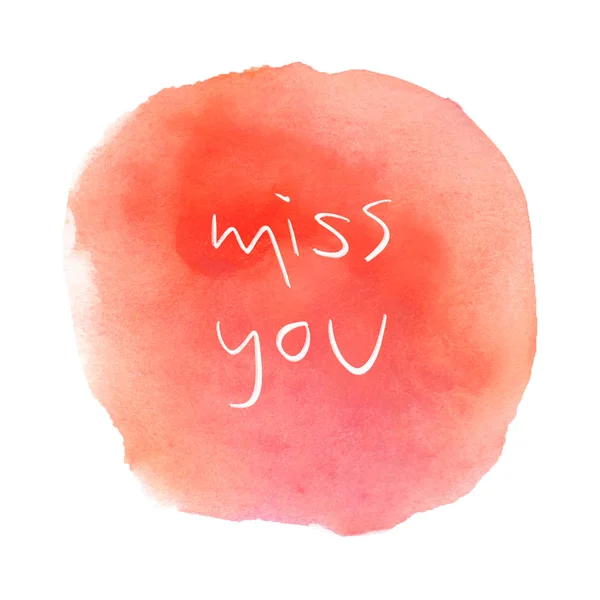 Miss You Teks Dengan Warna Oranye Dan Merah Muda Pada — Stok Foto