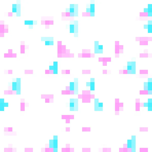 Pink and blue geometric pattern on white background.