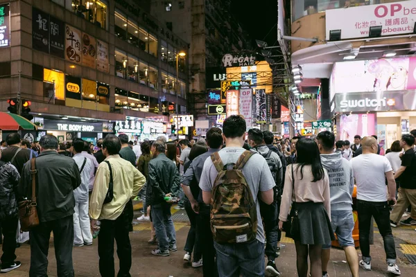 Ming Kok Hong Kong March 2018 Unidentified Tourists Walking Shopping — Stock Photo, Image