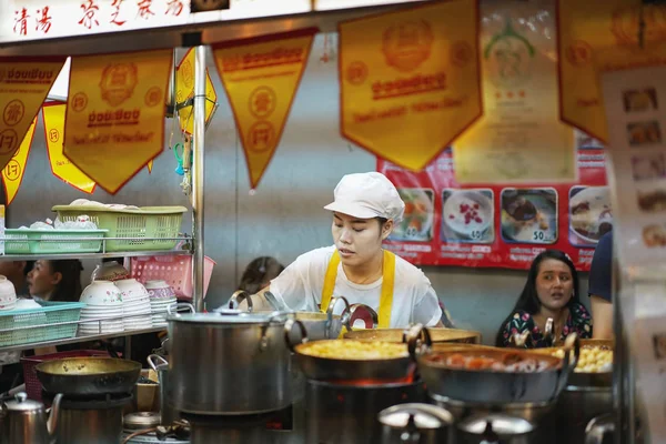 Chinatown Bangkok Tajlandia Października 2018 Chińskie Jedzenie Wegetariańskie Festival Yaowarat — Zdjęcie stockowe
