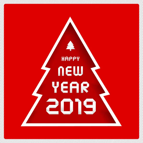 Feliz Año Nuevo 2019 Tarjeta Felicitación Para Decoración — Vector de stock