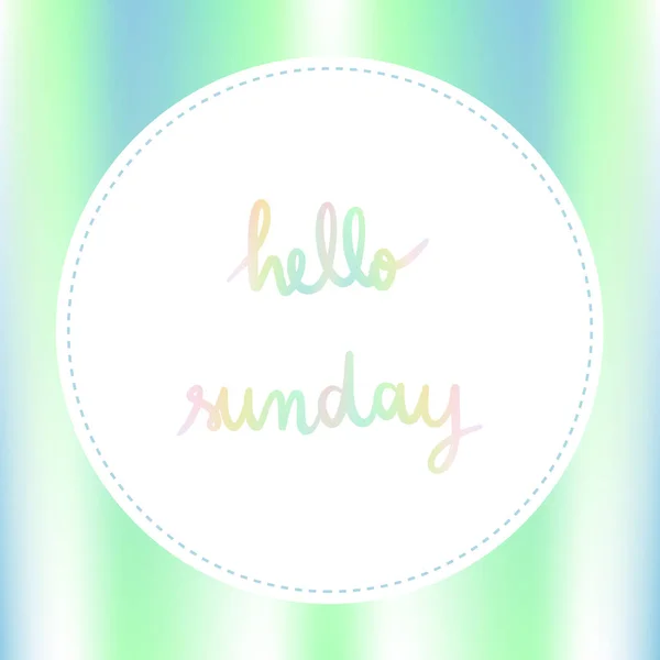 Fundo Pastel Com Hello Sunday Hand Lettering —  Vetores de Stock