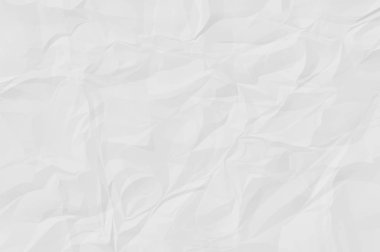 Arkaplan için beyaz buruşuk kağıt.