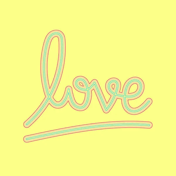Kærlighed Håndtegnet Bogstaver Inspirerende Citat Design – Stock-vektor