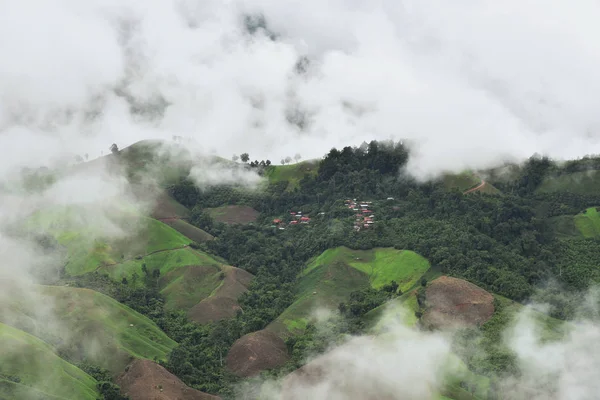 Vista Del Pueblo Montaña Distrito Pua Provincia Nan Tailandia — Foto de Stock