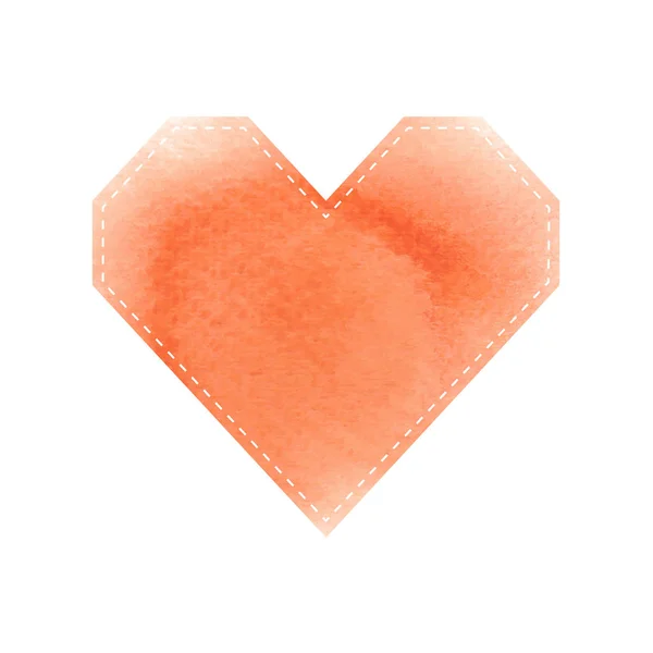 Оранжевый Рисунок Сердца Белом Фоне — стоковый вектор