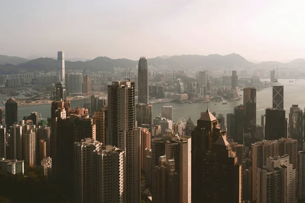 Central Hong Kong March 2018 Cityscape Modern Buildings Sky Terrace — Stock Photo, Image