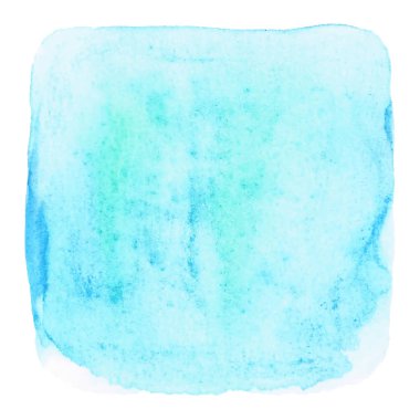 Beyaz zemin üzerine mavi grunge suluboya
