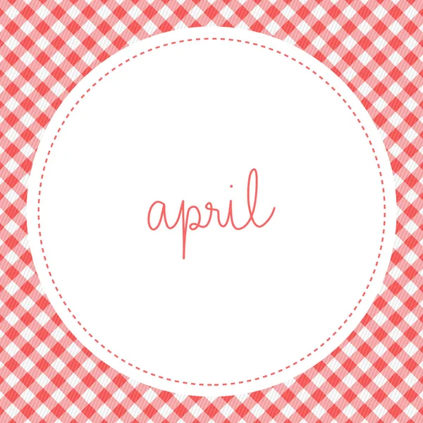 April hand drawn lettering on red and white square background — Stock Photo, Image