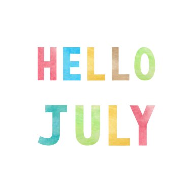 Temmuz renkli suluboya ile Merhaba