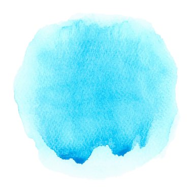 Beyaz zemin üzerine mavi grunge suluboya