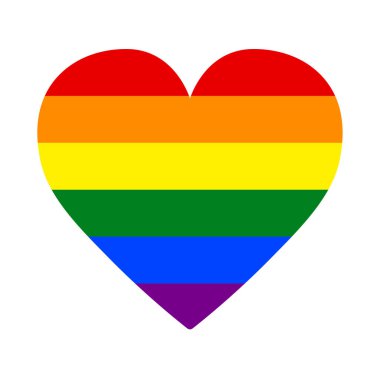 Kalp arka planda LGBT gurur bayrağı