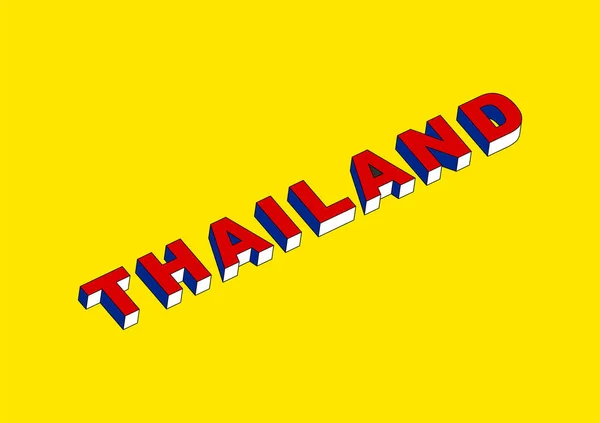 Thaïlande texte avec effet isométrique 3d — Image vectorielle