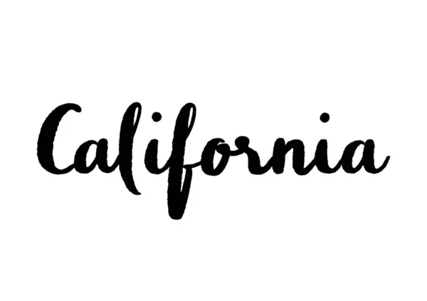 California letras de la mano sobre fondo blanco — Vector de stock