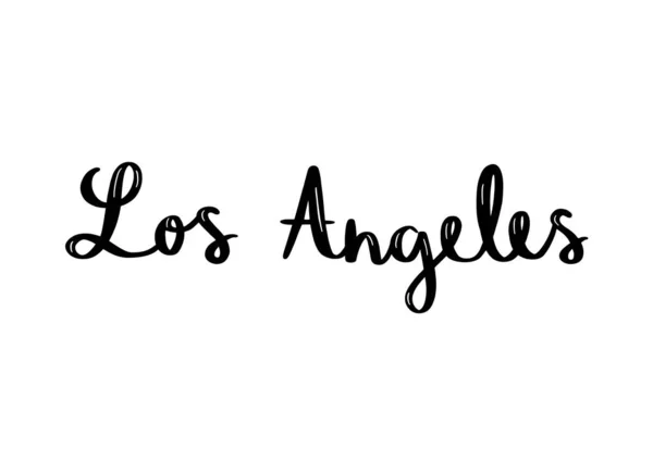 Los Angeles lettrage à la main sur fond blanc — Image vectorielle