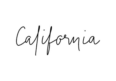 Kaliforniya el yazısı beyaz arka planda